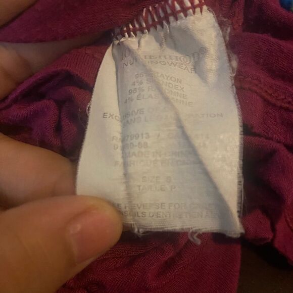 Motherhood Nursing Wear Purple Short Sleeve Blouse - Picture 9 of 9